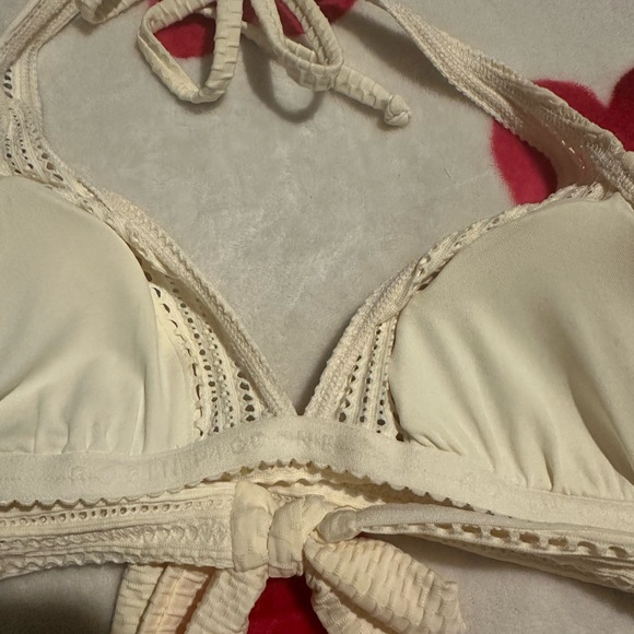 ROBIN PICCONE Perla Halter Bikini Top In Eggshell NWT - Picture 8 of 11